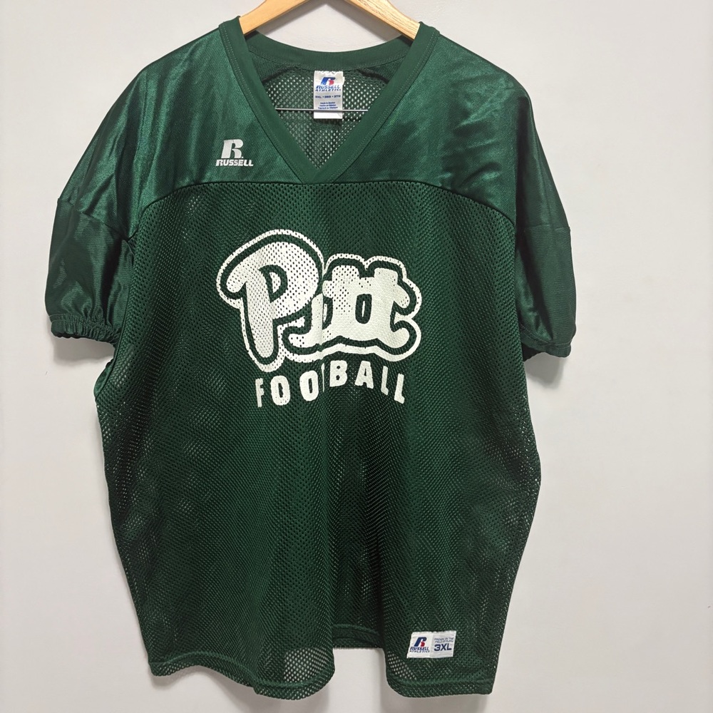 Vintage Russell Athletic Pitt Panthers Jersey Mens 3XL Green Football Mesh NCAA